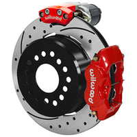 Wilwood Forged Dynalite Rear Electronic Parking Brake Kit - Red Powder Coat Caliper - SRP D/S Rotor