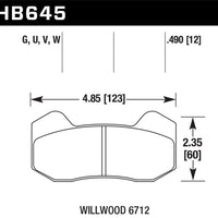 Hawk Wilwood DynaPro 6 (Type 6712) DTC-70 Brake Pads