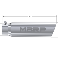 MBRP Universal 5in OD Angled Rolled End 4in Inlet 18in Lgth T304 Exhaust Tip