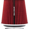 Spectre Adjustable Conical Air Filter 5-1/2in. Tall (Fits 3in. / 3-1/2in. / 4in. Tubes) - Red