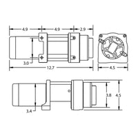 Superwinch 3500 LBS 12V DC 7/32in x 32ft Synthetic Rope Terra 3500SR Winch - Gray Wrinkle