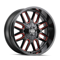 Mayhem 8107 Cogent 18x9 / 6x135 BP / 0mm Offset / 106mm Hub Black w/ Prism Red Wheel