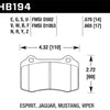 Hawk Mustang/Camaro/Lotus Brembo Calipers ER-1 Endurance Racing Brake Pads