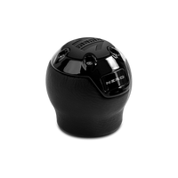 Momo Nero Shift Knob - Black Leather, Black Chrome Insert, with Reverse Lockout