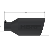 MBRP Universal Tip 8in O.D. Rolled End 4in inlet 18in length Black