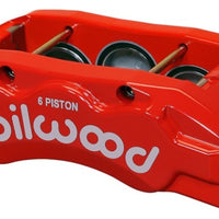 Wilwood Caliper-TX6R- L/H - Red 1.75/1.62/1.62in Pistons 1.38in Disc