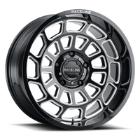 Raceline 955M Warp 20x9in / 8x165.1 BP / 0mm Offset / 125.2mm Bore - Satin Black & Milled Wheel