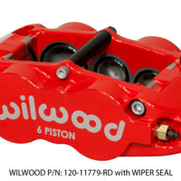 Wilwood Caliper-Narrow Superlite 6R-LH - Red 1.62/1.12/1.12in Pistons 1.25in Disc