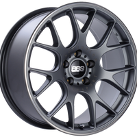 BBS CH-R 19x9.5 5x120 ET35 Satin Titanium Polished Rim Protector Wheel -82mm PFS/Clip Required