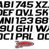 Hardline Boat Lettering Registration Kit 3 in. - 700 Solid Black