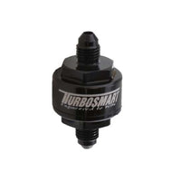 Turbosmart Billet Turbo Oil Feed Filter w/ 44 Micron Pleated Disc AN-3 Male Inlet - Black