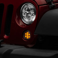 Raxiom 07-18 Jeep Wrangler JK Axial Series LED Amber Turn Signals (Smoked)