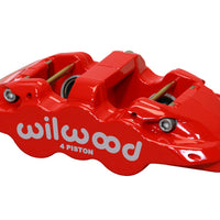 Wilwood Caliper-Aero4-L/H - Red 1.62/1.38in Pistons 1.25in Disc