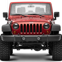 Raxiom 97-18 Jeep Wrangler TJ/JK Axial Series LED Daymaker Headlights- Black Housing (Clear Lens)