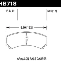 Hawk DTC-60 AP Racing/Alcon HB110 w/42mm Rad Depth Racing Brake Pads