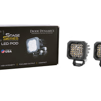 Diode Dynamics Stage Series C1R - White Flood Standard LED Pod (Pair)