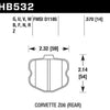 Hawk 2010-2013 Chevrolet Corvette Grand Sport ER-1 Motorsports Rear Brake Pads