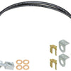 RockJock 2014+ JK Braided Brake Hose Kit Front 35in Long w/ Single Groove End Hoses