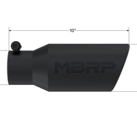 MBRP Universal Angled Rolled End Tip 4in OD / 2-3/4in Inlet / 10in Length - Black