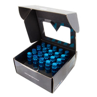 NRG 700 Series M12 X 1.5 Steel Lug Nut w/Dust Cap Cover Set 21 Pc w/Locks & Lock Socket - Blue