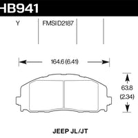 Hawk 2018 Jeep Wrangler Rubicon LTS Street Front Brake Pads