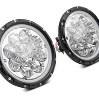 Raxiom 97-18 Jeep Wrangler TJ/JK Axial Spider LED Headlight w/ Amber DRL- Chrome Hsng (Clear Lens)