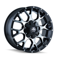 Mayhem 8015 Warrior 18x9 / 8x180 BP / 18mm Offset / 124.1mm Hub Black/Machined Face Wheel