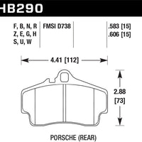 Hawk 97-99 Porsche Boxster 2.5L Base 4 Piston Caliper Rear ER-1 Brake Pads