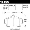 Hawk 97-99 Porsche Boxster 2.5L Base 4 Piston Caliper Rear ER-1 Brake Pads