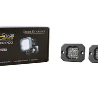 Diode Dynamics Stage Series C1 LED Pod Sport - White Flood Flush ABL (Pair)