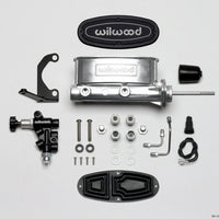 Wilwood HV Tandem M/C Kit w L/H Bracket & Prop Valve - 7/8in Bore Ball Burnished-W/Pushrod