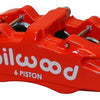 Wilwood Caliper-Forged Dynapro 6 5.25in Mount-Red-R/H 1.62/1.38in/1.38in Pistons .38in Disc