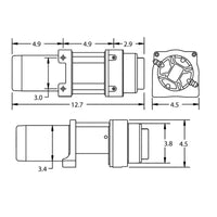 Superwinch 2500 LBS 12V DC 3/16in x 40ft Synthetic Rope Terra 2500SR Winch - Gray Wrinkle