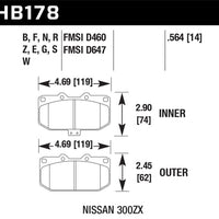 Hawk 90-96 Nissan 300ZX 3.0L 2+2 Front ER-1 Brake Pads