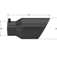 MBRP Universal Tip 6 O.D. Dual Wall Angled 4 inlet 12 length - Black Finish