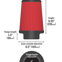 AEM 4 in x 9 in x 1 in Dryflow Element Filter