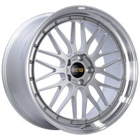 BBS LM 21x10 5x120 ET38 Diamond Silver Center Diamond Cut Lip Wheel -82mm PFS/Clip Required