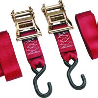 BikeMaster 2x84in Ratchet Tiedown Pair - Red