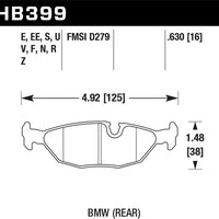 Hawk 86-87 BMW 325 2.7L Rear ER-1 Brake Pads