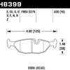 Hawk 86-87 BMW 325 2.7L Rear ER-1 Brake Pads