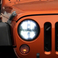 Raxiom 97-18 Jeep Wrangler TJ/JK Axial Series LED Headlights- Black Housing (Clear Lens)