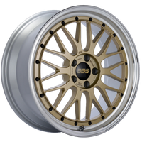 BBS LM 19x8.5 5x112 ET48 Gold Center Diamond Cut Lip Wheel -82mm PFS/Clip Required