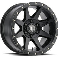 ICON Rebound 17x8.5 5x5 -6mm Offset 4.5in BS 71.5mm Bore Satin Black Wheel