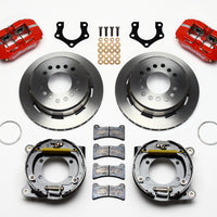 Wilwood Dynapro Low-Profile 11.00in P-Brake Kit - Red Mopar/Dana 2.50in Off w/Snap Ring Brng