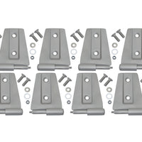 Kentrol 07-18 Jeep Wrangler JK Door Hinge Set 8 Pieces 4 Door Bare Grey