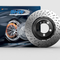 SHW 20-21 Porsche Carrera/Carrera S Front Left Drilled-Dimpled Lightweight Brake Rotor (9P1615301J)