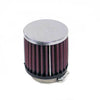 K&N Universal Chrome Filter-Round Straight 2.125in Flg ID x 3in OD x 3in H