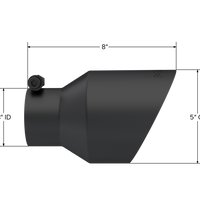 MBRP Universal 3in Hex Tip 5in Inlet 8in Length Dual Wall Exhaust Tip - Black Coated