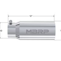 MBRP Universal Tip 5 O.D. Dual Wall Straight 4 inlet 12 length