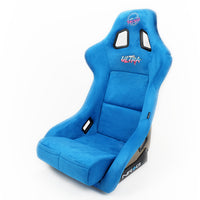 NRG FRP Bucket Seat ULTRA Edition - Large (Blue Alcantara/Gold Glitter Back)